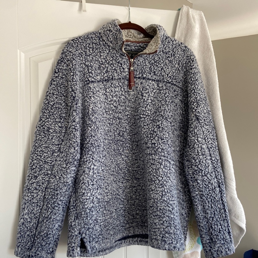 True Grit Navy Sherpa Pullover